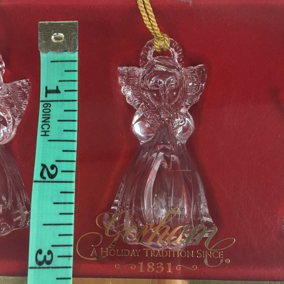 Gorham Set of 3 Angel Ornaments Full Crystal Germany - Picture 7 of 7